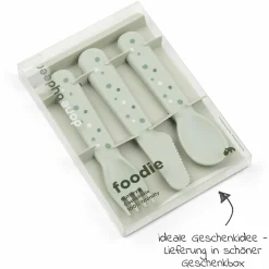 3-tlg. Besteck-Set Foodie - Happy Dots - Grün