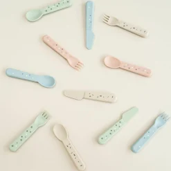 3-tlg. Besteck-Set Foodie - Happy Dots - Grün