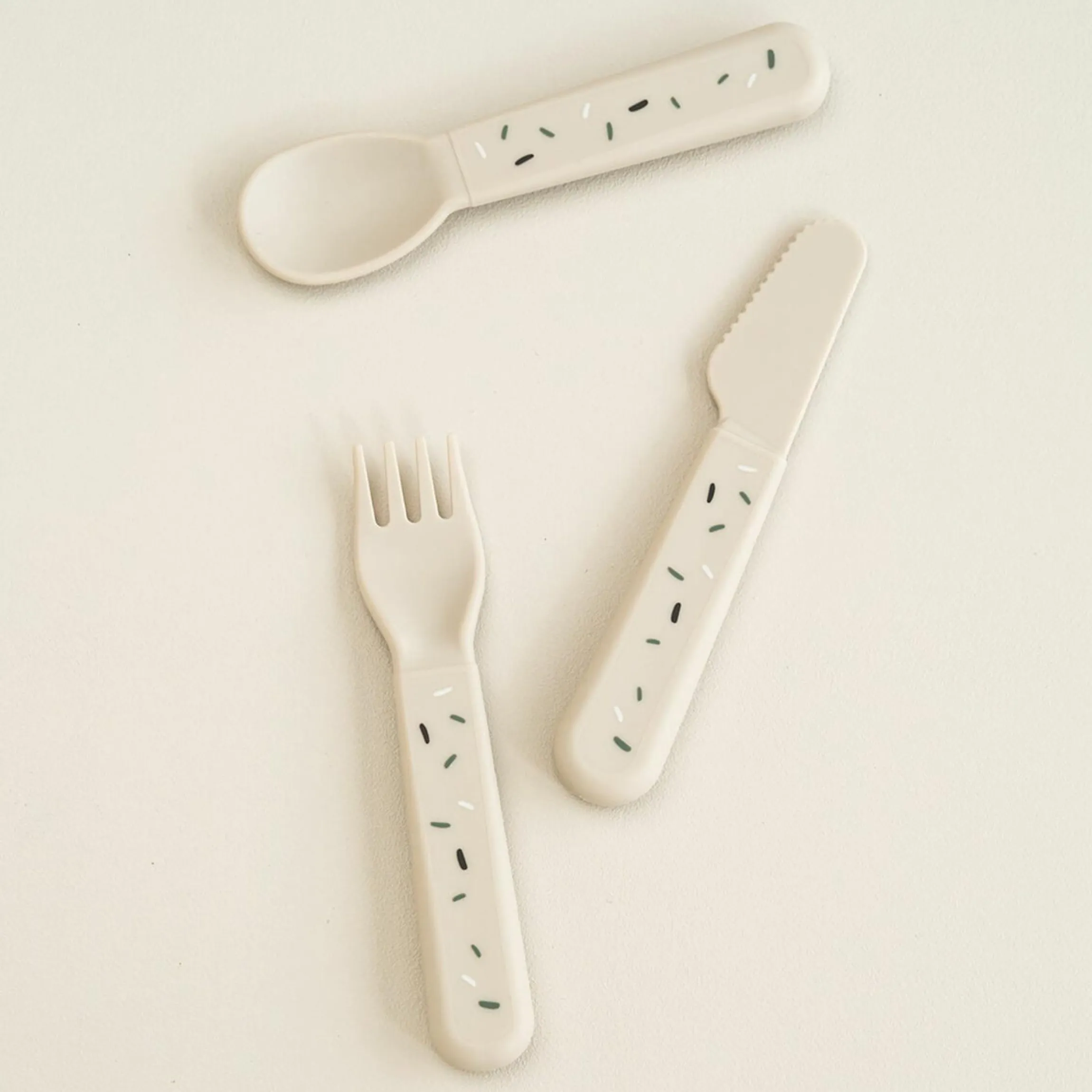 3-tlg. Besteck-Set Foodie - Happy Dots - Sand