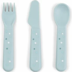 3-tlg. Besteck-Set Foodie - Happy Dots - Blau