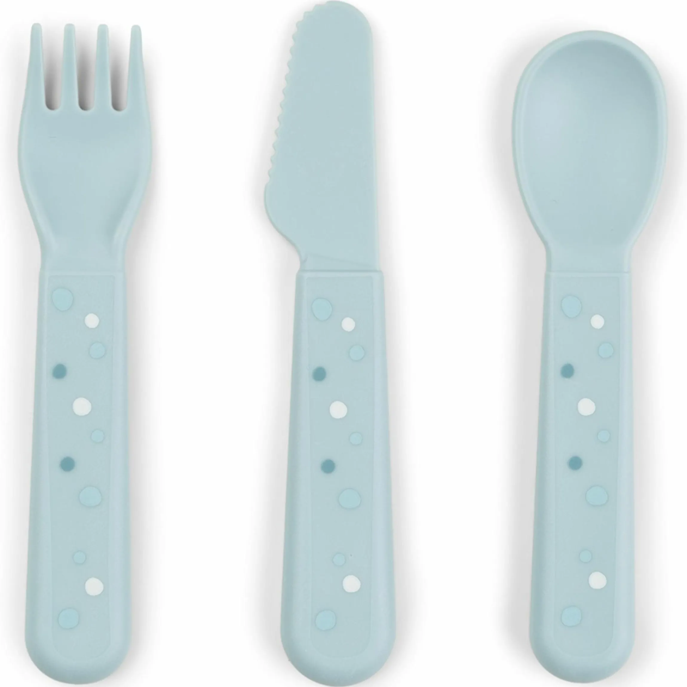 3-tlg. Besteck-Set Foodie - Happy Dots - Blau