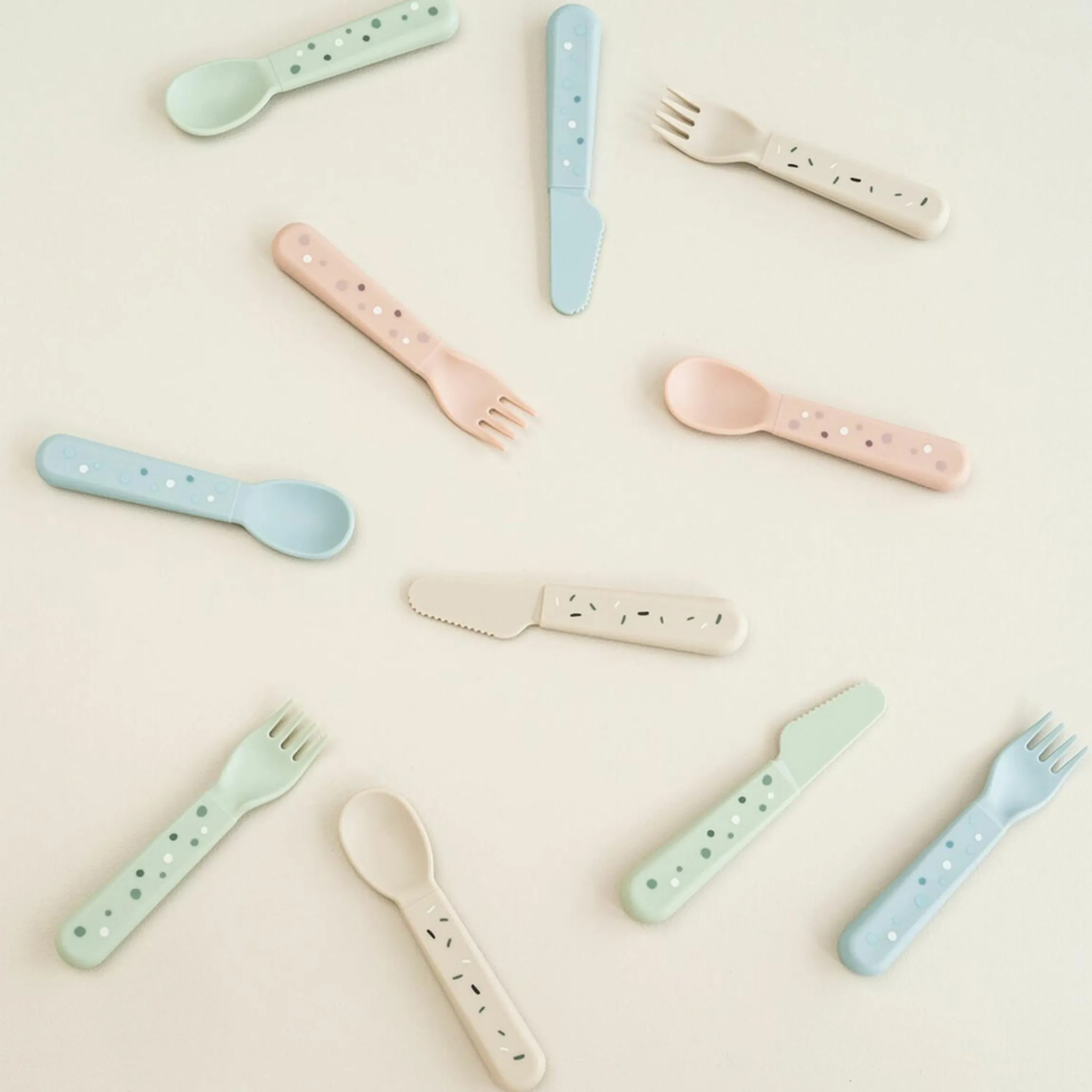 3-tlg. Besteck-Set Foodie - Happy Dots - Powder