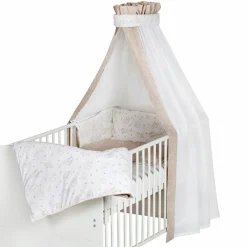 4-tlg. Bettwäsche-Set Decke 100 x 135 cm , Kissen 40 x 60 cm, Nestchen, Himmel - Origami - Beige