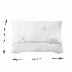 4-tlg. Bettwäsche-Set Decke 100 x 135 cm, Kissen 40 x 60 cm, Nestchen, Himmel - Sternenzauber - Weiß