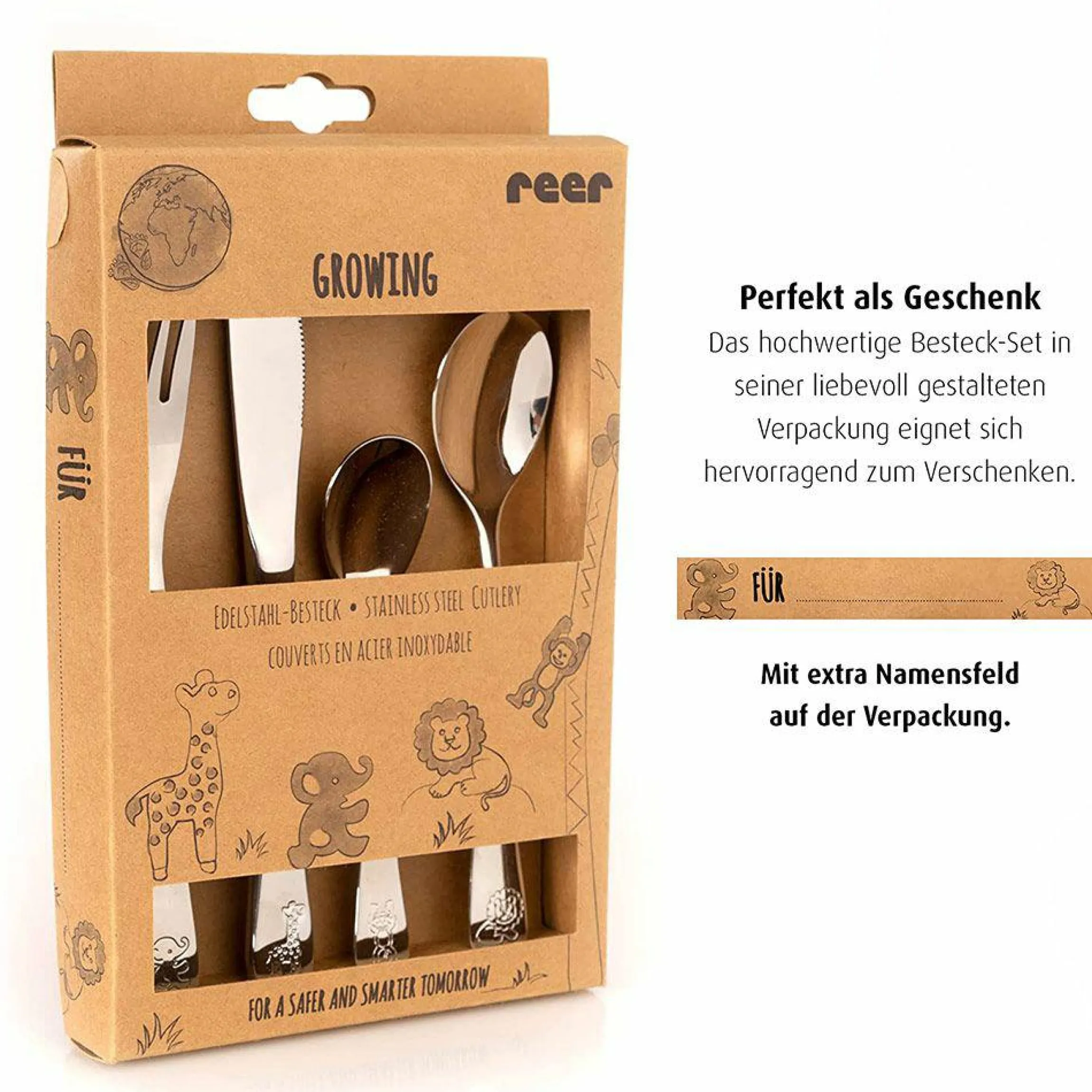 4-tlg. Edelstahl-Besteckset Growing