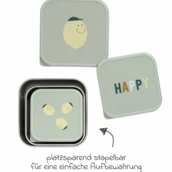 3-tlg. Edelstahl-Snackboxen-Set - Happy Fruits - Lemon