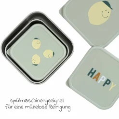 3-tlg. Edelstahl-Snackboxen-Set - Happy Fruits - Lemon