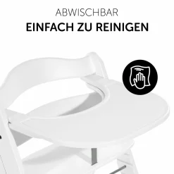 5-tlg. Essbrett-Set für Alpha Plus - Click Tray + Sitzkissen + GRATIS 2x Silikon-Teller - White Muslin Rose