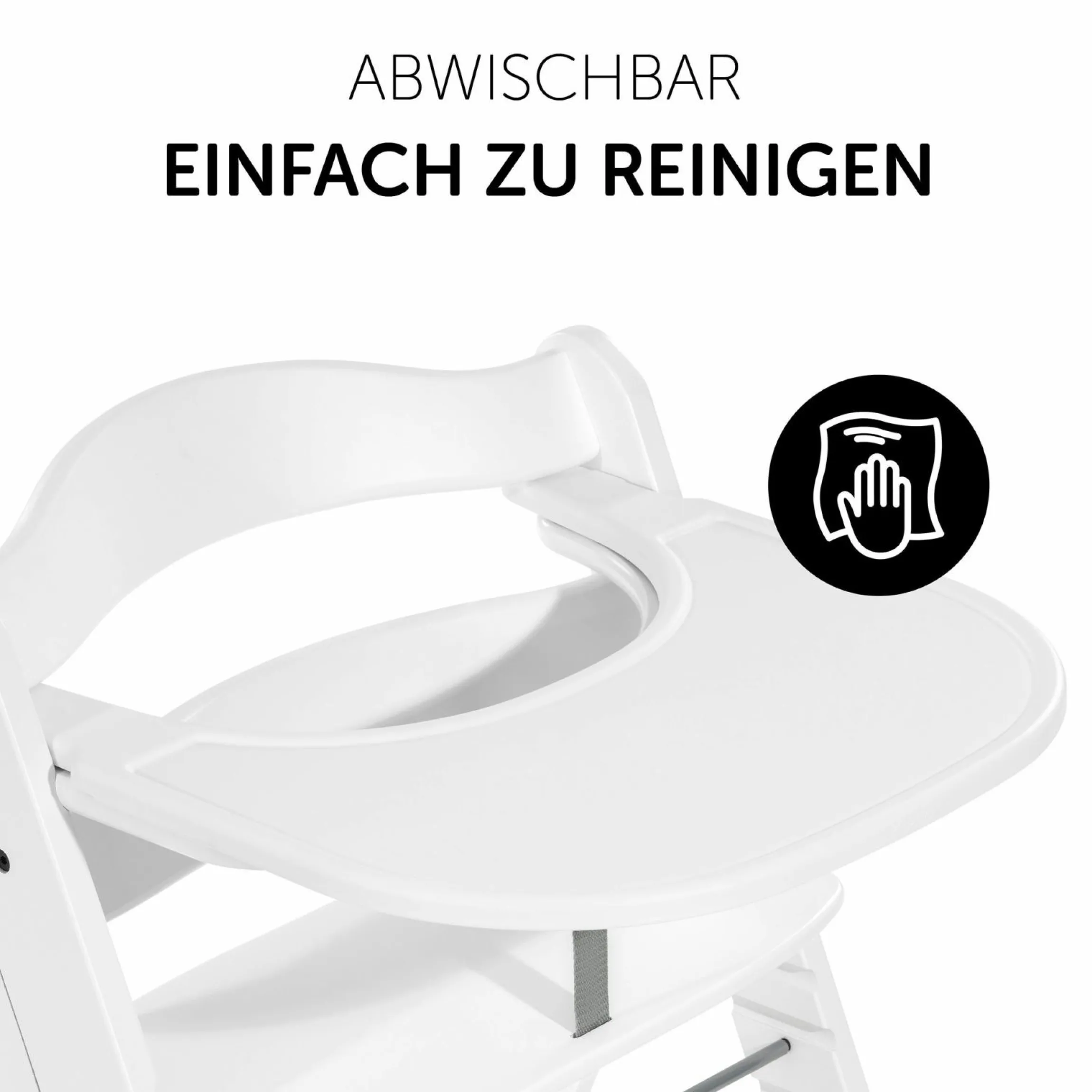 5-tlg. Essbrett-Set für Alpha Plus - Click Tray + Sitzkissen + GRATIS 2x Silikon-Teller - White Muslin Rose