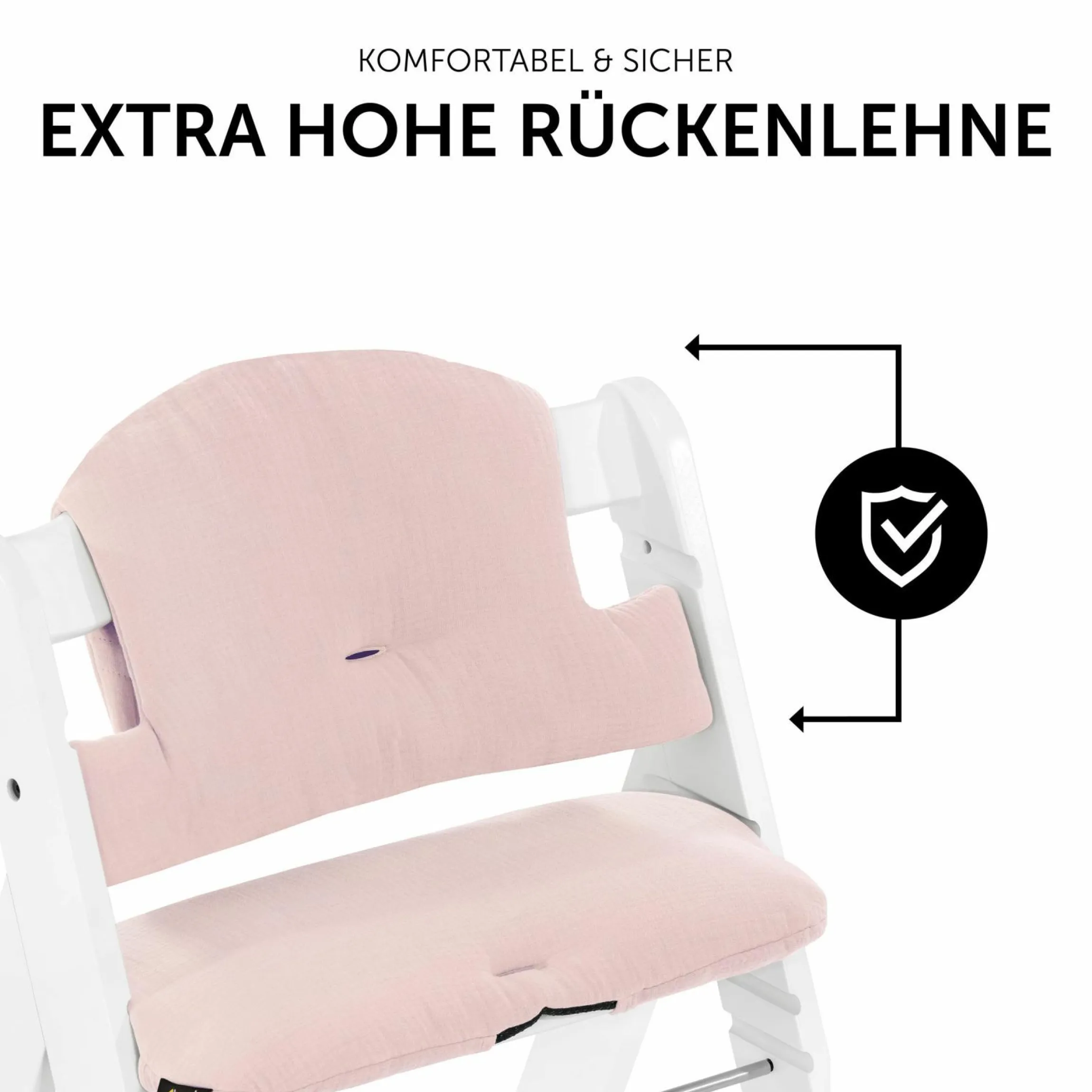 5-tlg. Essbrett-Set für Alpha Plus - Click Tray + Sitzkissen + GRATIS 2x Silikon-Teller - White Muslin Rose