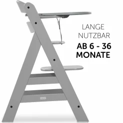 5-tlg. Essbrett-Set für Alpha Plus - Click Tray + Sitzkissen + GRATIS 2x Silikon-Teller - Grey Muslin Rose