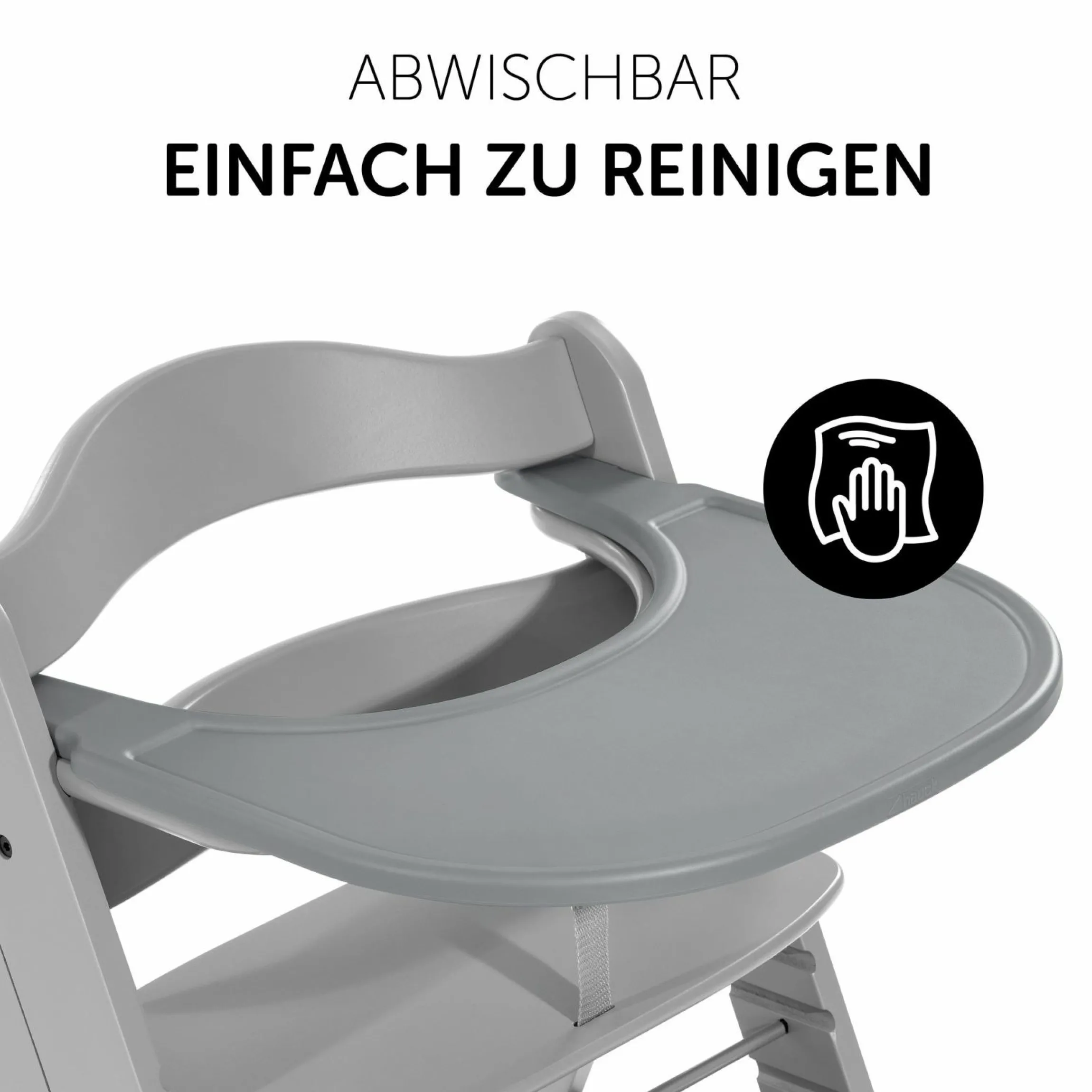 5-tlg. Essbrett-Set für Alpha Plus - Click Tray + Sitzkissen + GRATIS 2x Silikon-Teller - Grey Muslin Rose