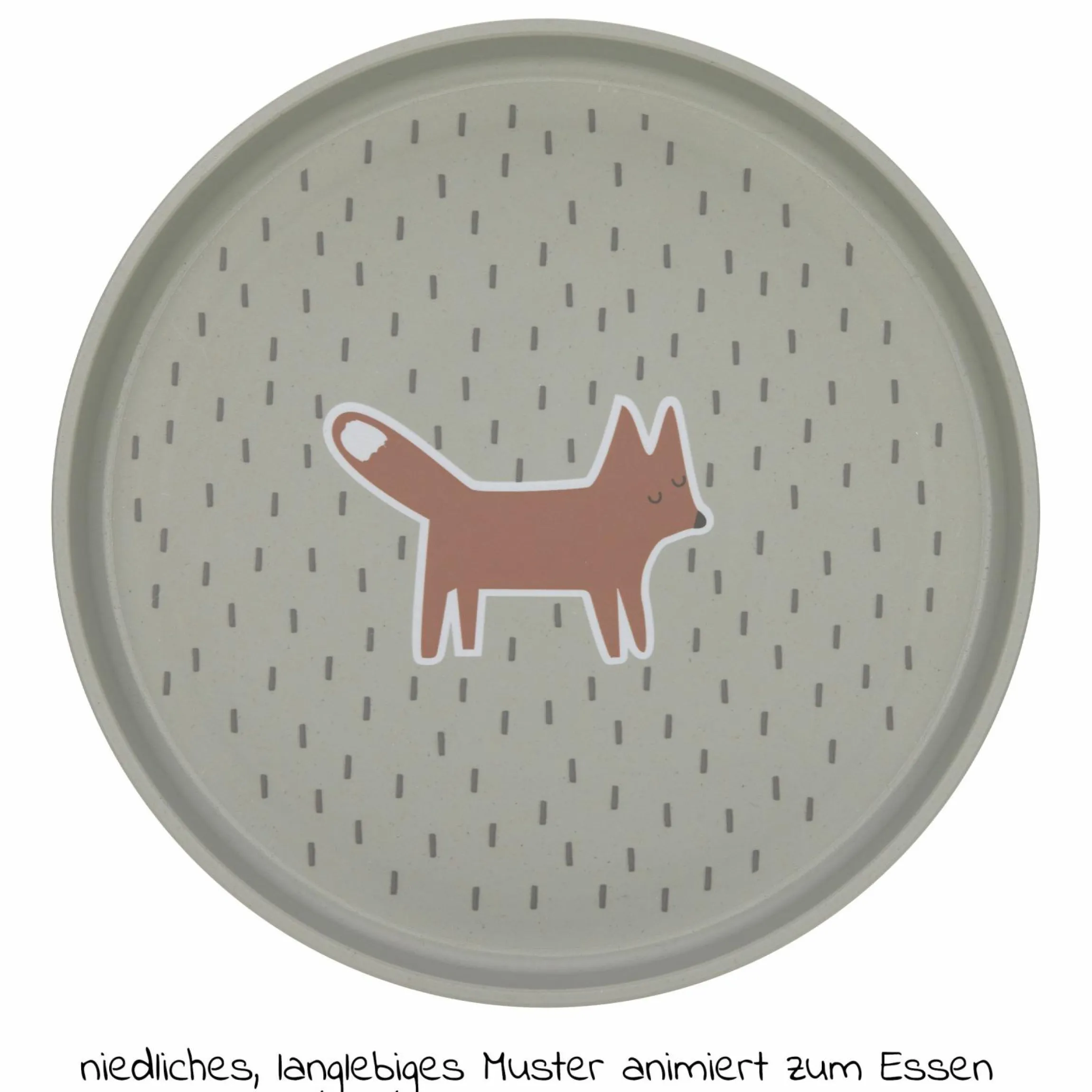 9-tlg. Esslern-Set - Schnabeltasse + Schale + Teller + 4 Löffel + 2 Klett-Lätzchen - Little Forest Fox - Olive