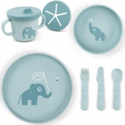 6-tlg. Esslern-Set Foodie - Elphee - Blau