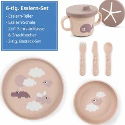 6-tlg. Esslern-Set Foodie - Happy Clouds - Powder