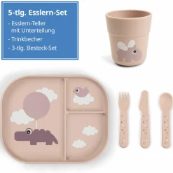 5-tlg. Esslern-Set Foodie - Happy Clouds - Powder