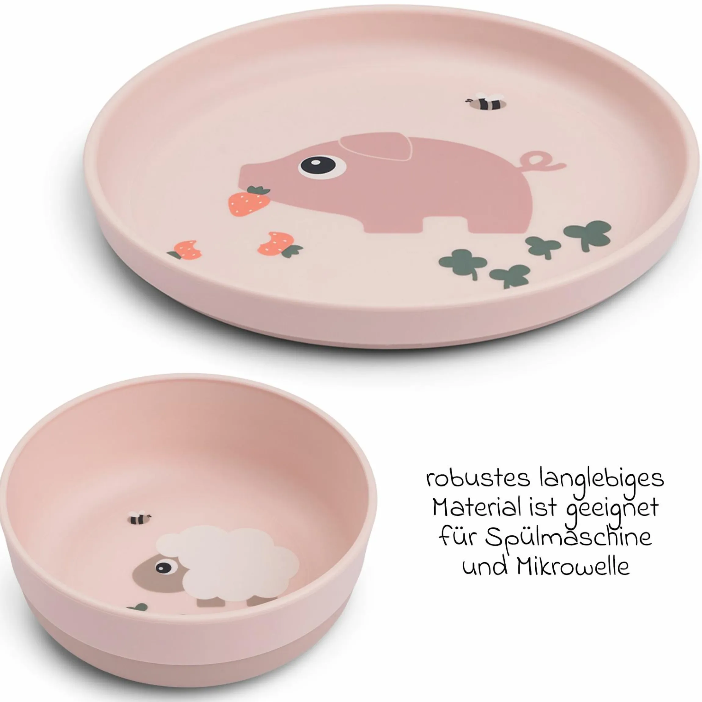 3-tlg. Esslern-Set Foodie - Tiny Farm - Powder