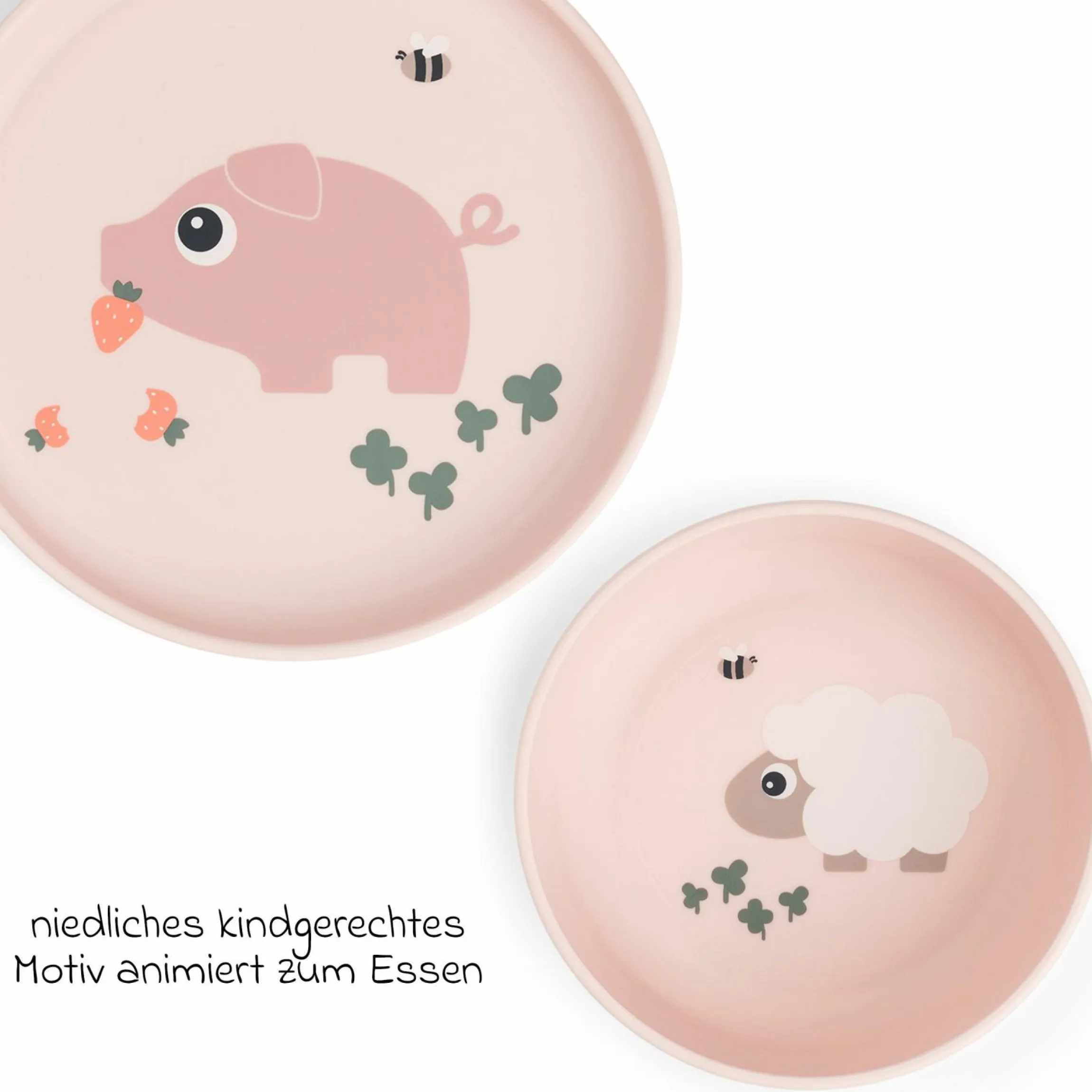 3-tlg. Esslern-Set Foodie - Tiny Farm - Powder