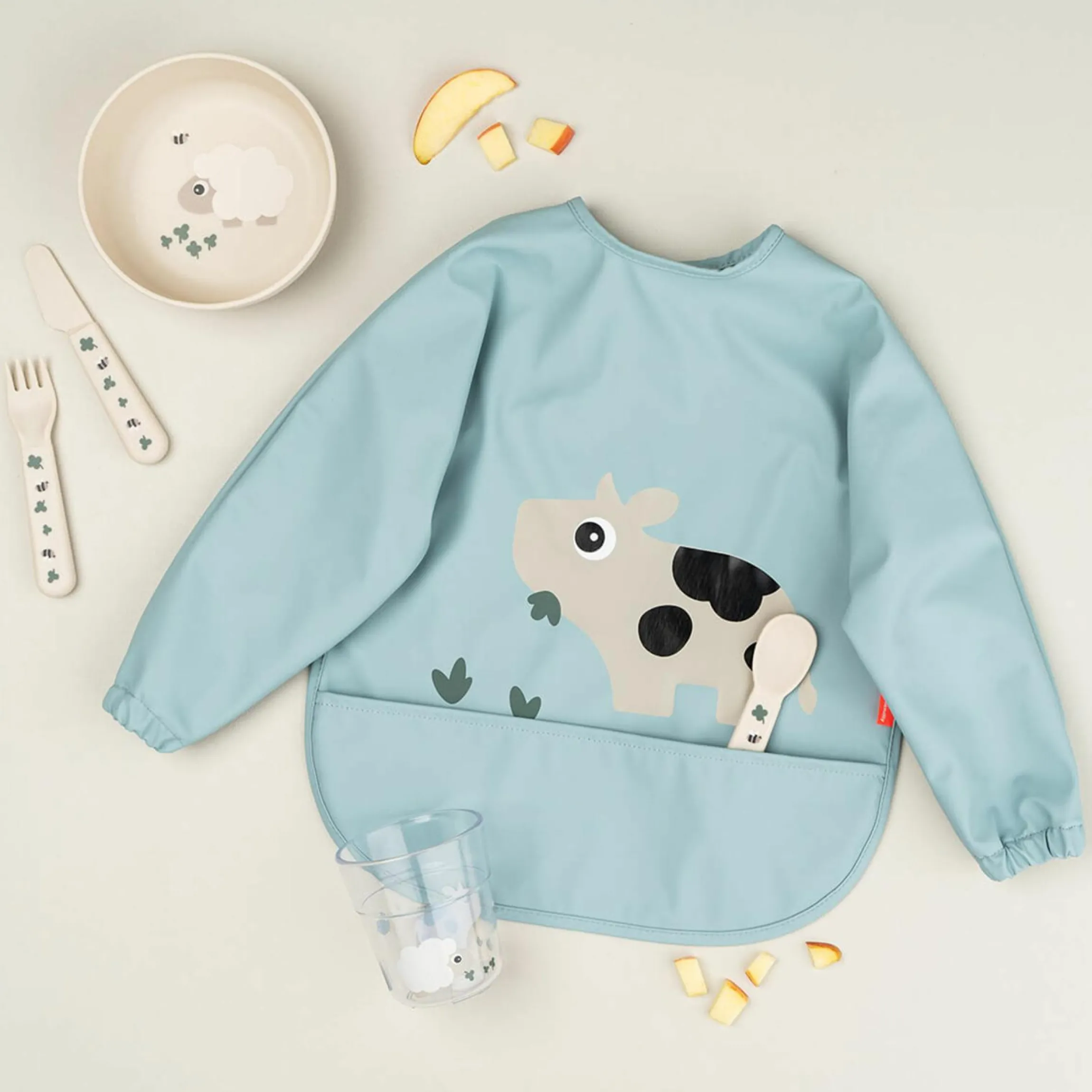 2-tlg. Esslern-Set Foodie - Tiny Farm - Blau