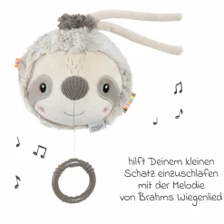 3-tlg. Geschenk-Set zur Geburt Schmusetuch, Spieluhr & Greifling - Faultier