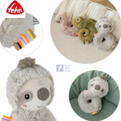 3-tlg. Geschenk-Set zur Geburt Schmusetuch, Spieluhr & Greifling - Faultier