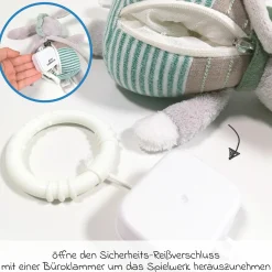 3-tlg. Geschenk-Set zur Geburt Eselchen Exklusiv - Spieluhr + Schmusetuch + Greifling