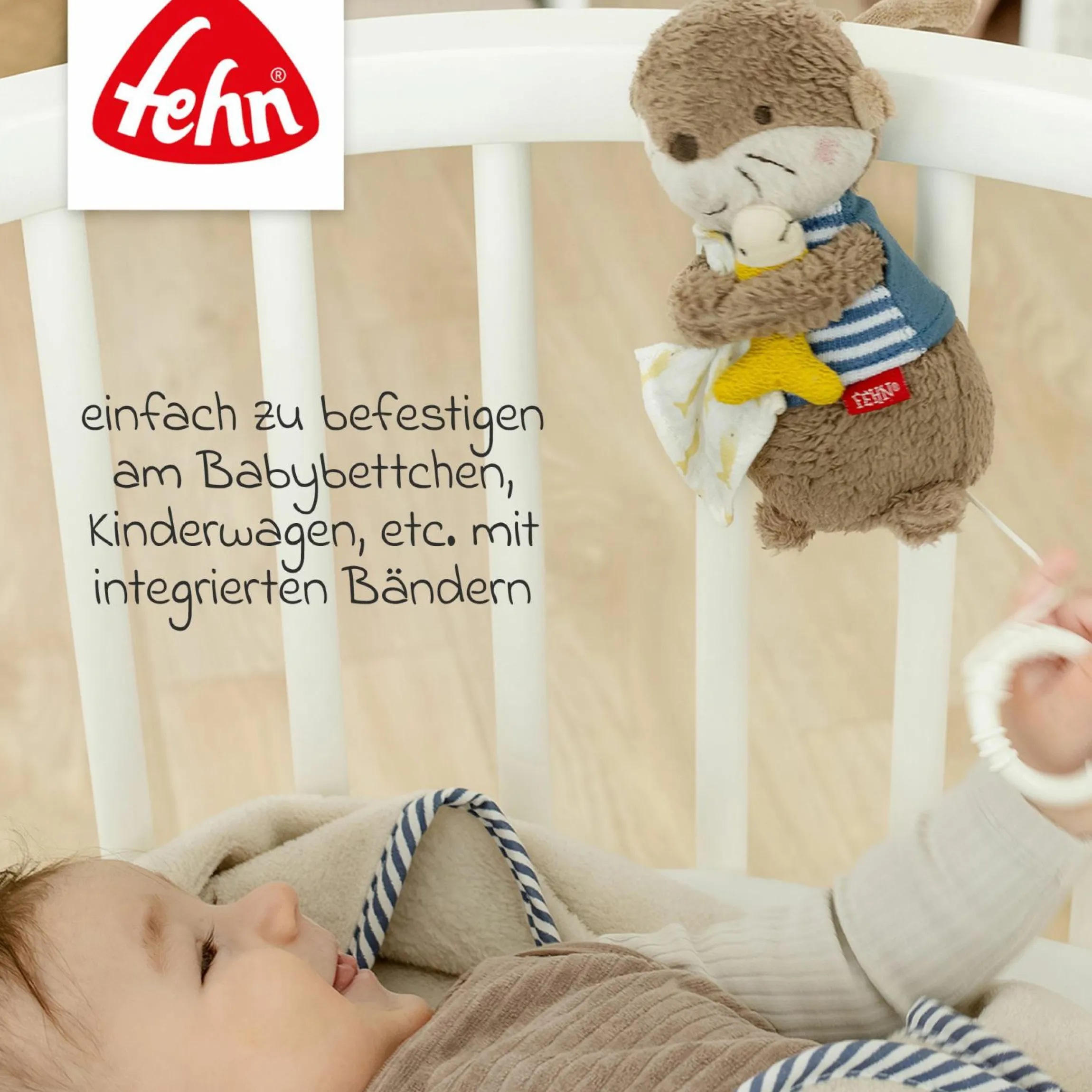 3-tlg. Geschenk-Set zur Geburt Schmusetuch, Spieluhr & Greifling - Otter