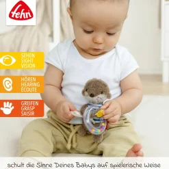 3-tlg. Geschenk-Set zur Geburt Schmusetuch, Spieluhr & Greifling - Otter