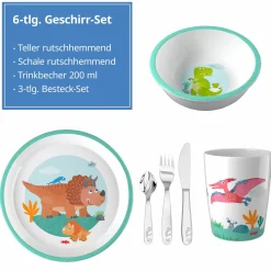 6-tlg. Geschirr-Set - Dino