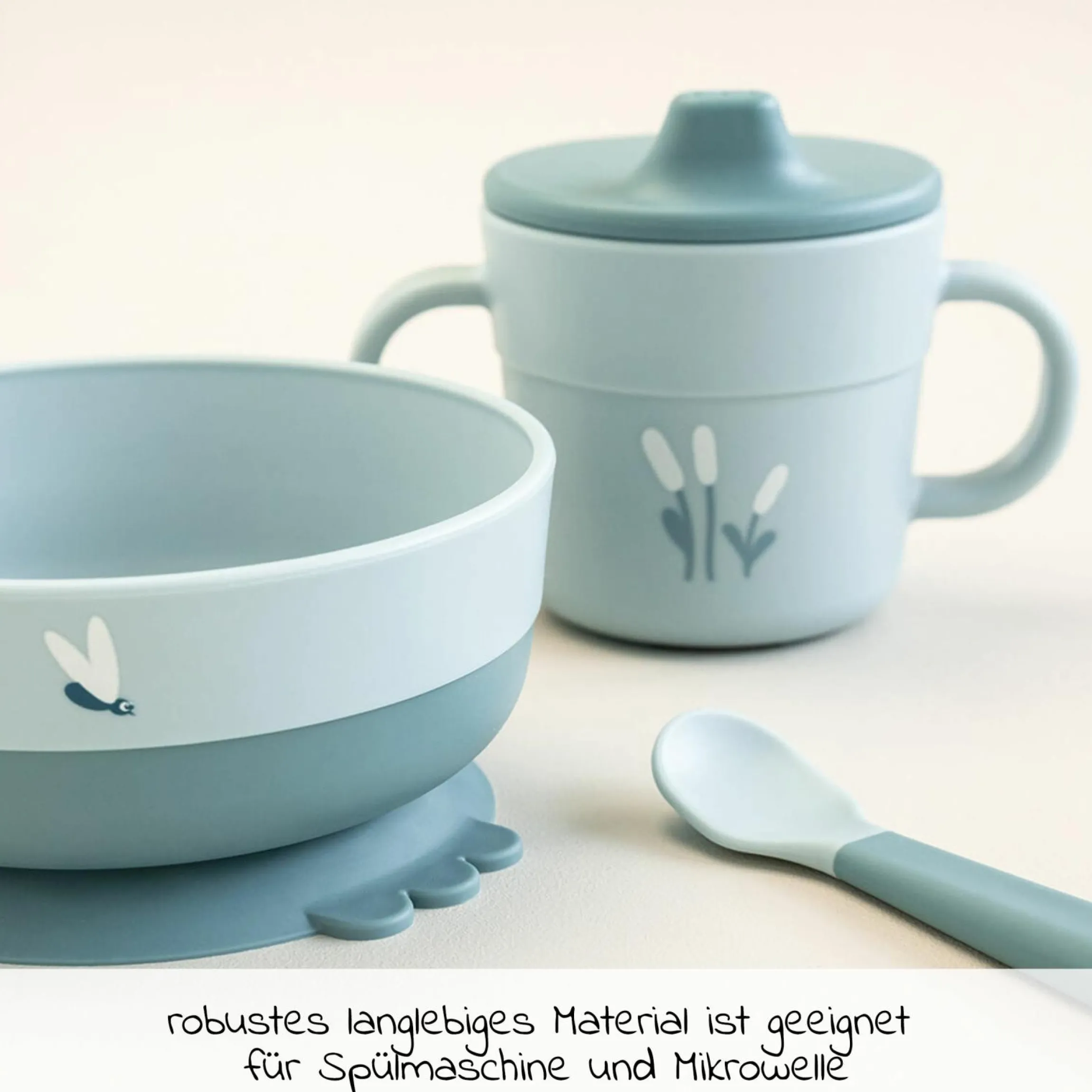 3-tlg. Geschirr-Set Foodie - Elphee - Blau