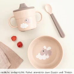 3-tlg. Geschirr-Set Foodie - Happy Clouds - Powder