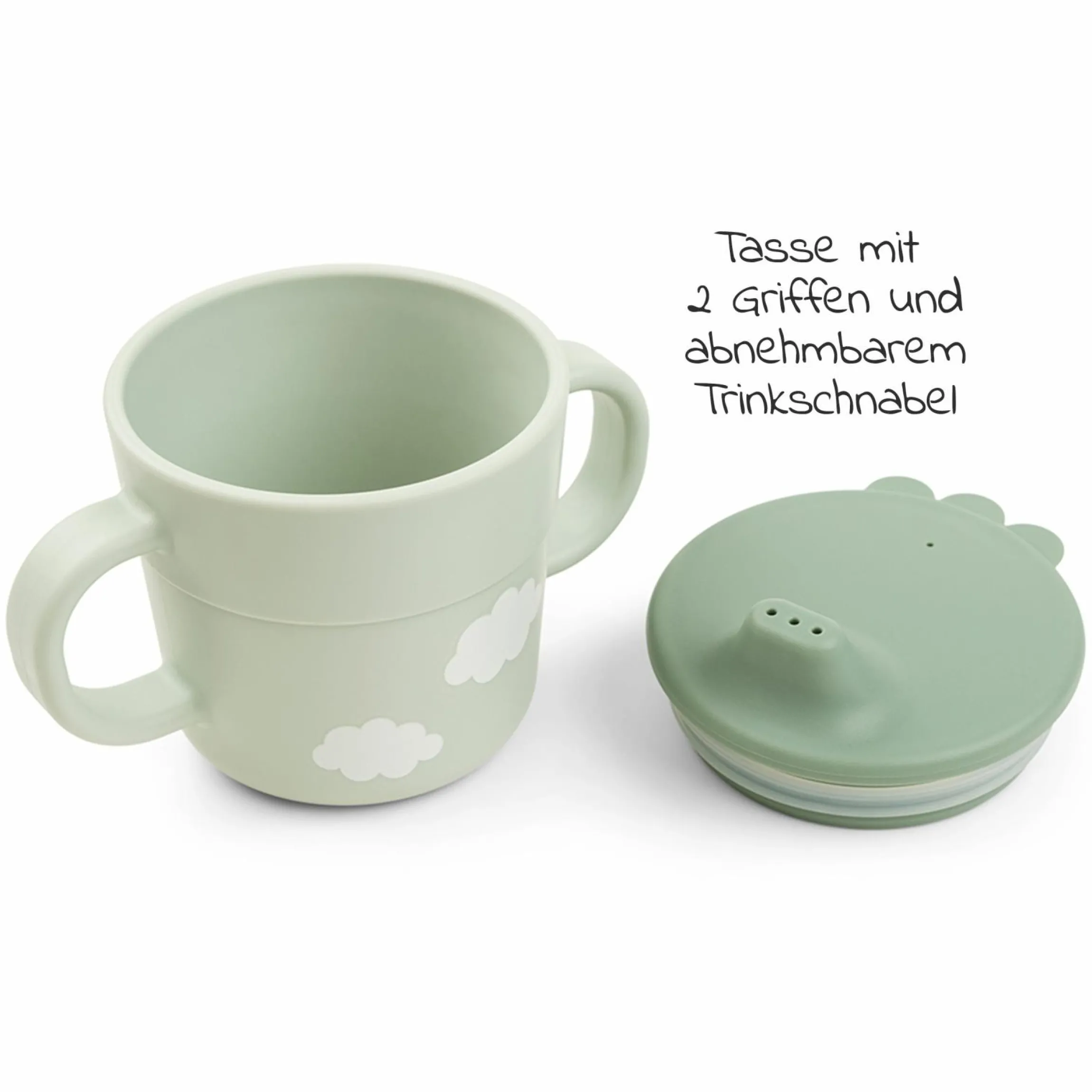 3-tlg. Geschirr-Set Foodie - Happy Clouds - Grün
