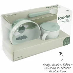 3-tlg. Geschirr-Set Foodie - Happy Clouds - Grün