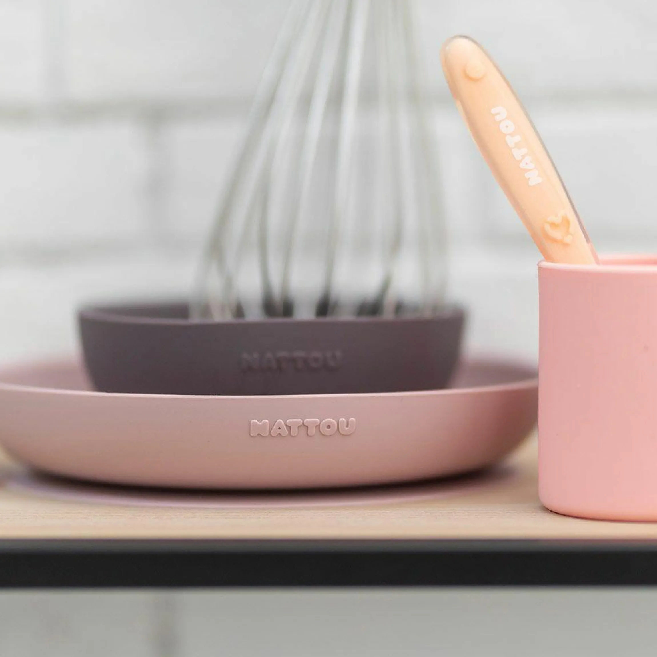 4-tlg. Geschirr-Set Silikon - Pink Eggplant