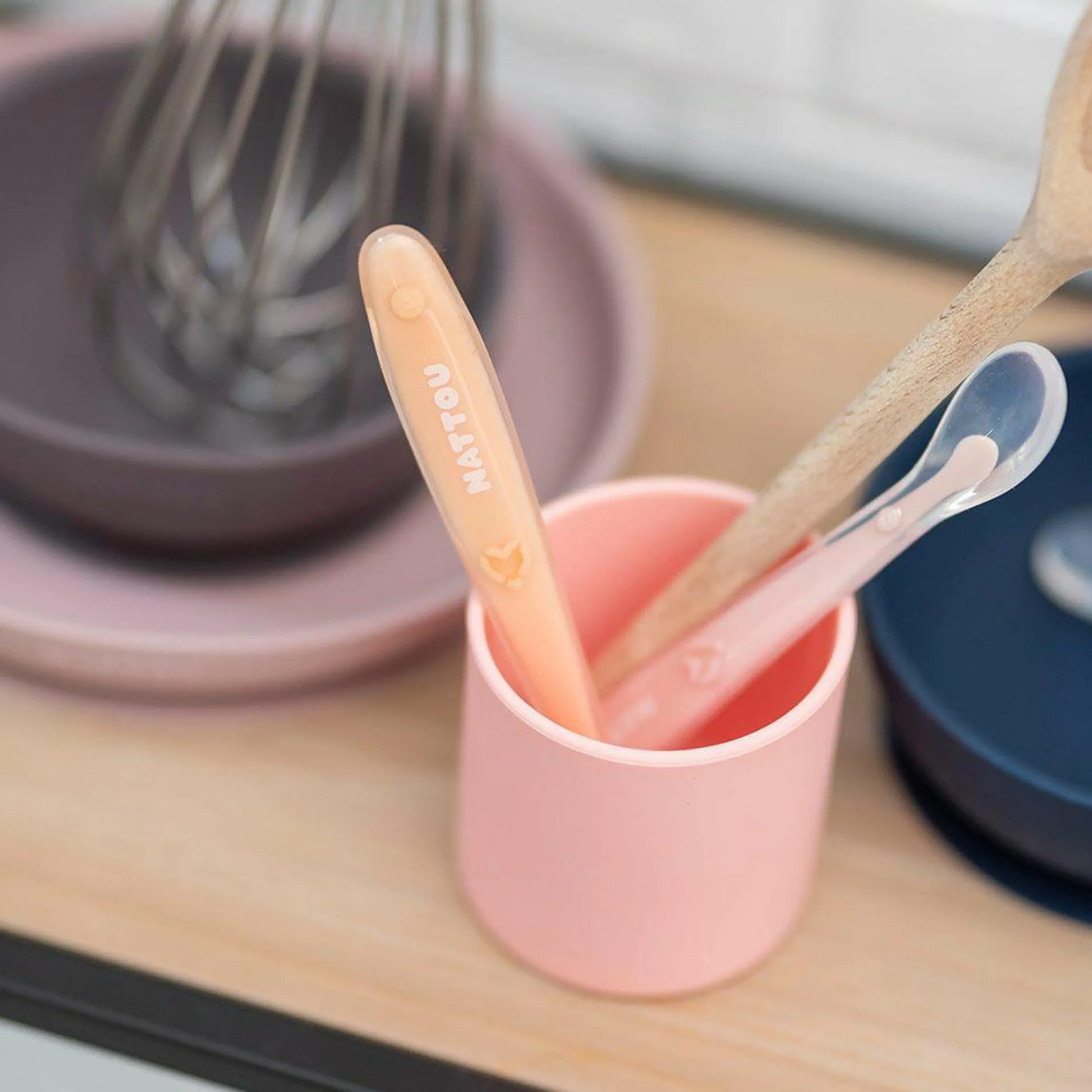 4-tlg. Geschirr-Set Silikon - Pink Eggplant