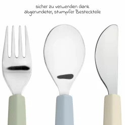7-tlg. Geschirr-Set Silikon - Trennschalen + Besteck + Lätzchen - Happy Fruits - Lemon