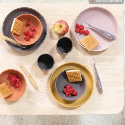 4-tlg. Geschirr-Set Silikon - Bär - Beige