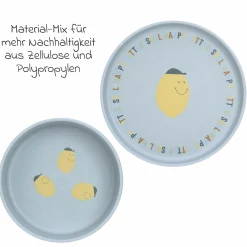 9-tlg. Geschirr-Set Zellulose - Schnabel-Tasse + Löffel + Schale + Teller + Lätzchen - Happy Fruits - Lemon