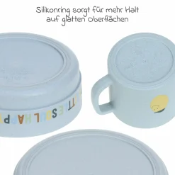 9-tlg. Geschirr-Set Zellulose - Schnabel-Tasse + Löffel + Schale + Teller + Lätzchen - Happy Fruits - Lemon