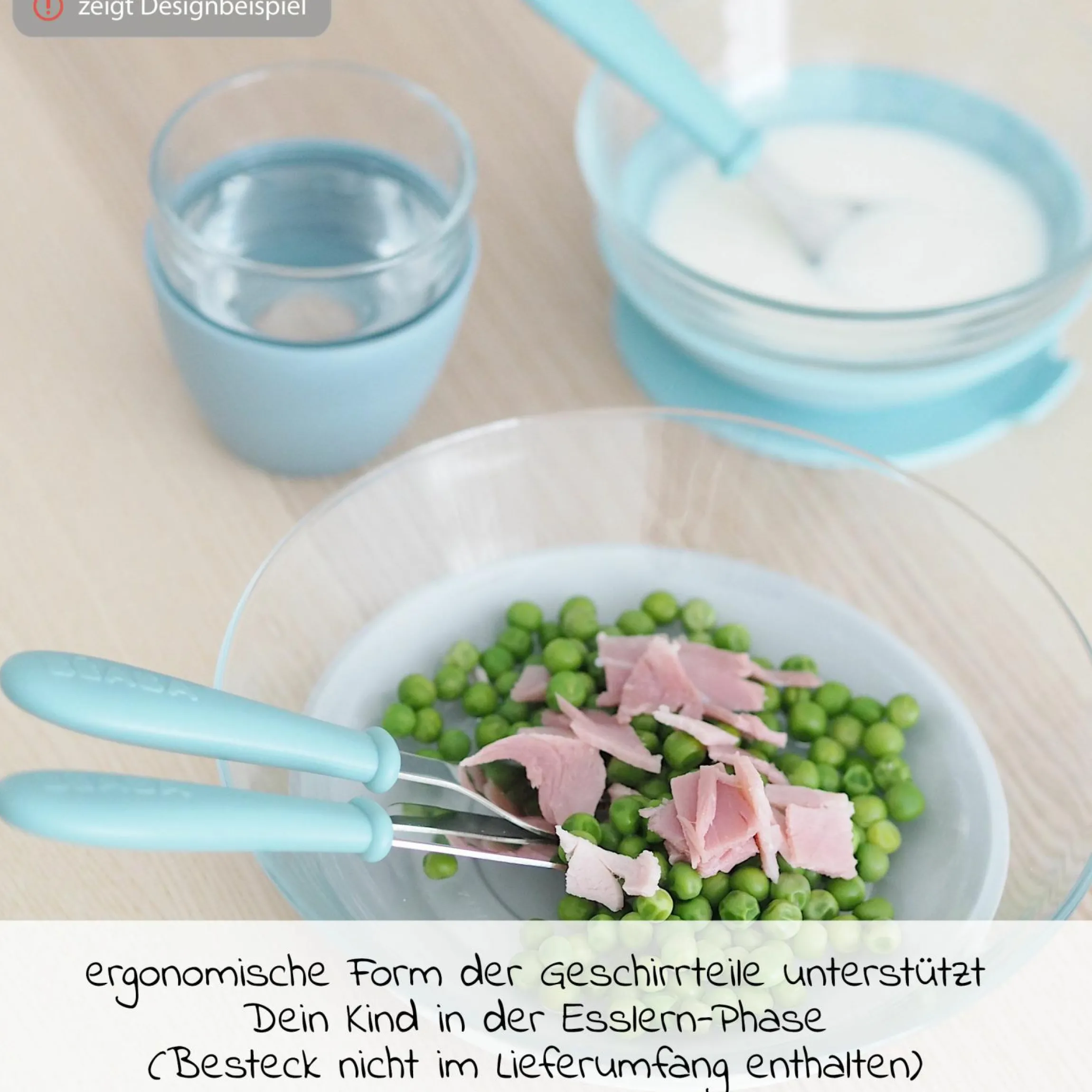 3-tlg. Glas-Geschirr-Set - Jungle