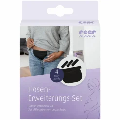 4-tlg. Hosenerweiterungs-Set Mama für ein bequemes Tragen der vorhandenen Kleidung - Schwarz - Kollektion 2024