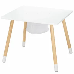 3-tlg. Kindersitzgruppe inkl. 1 Tisch mit Aufbewahrungsnetz & 2 Stühle - Weiß