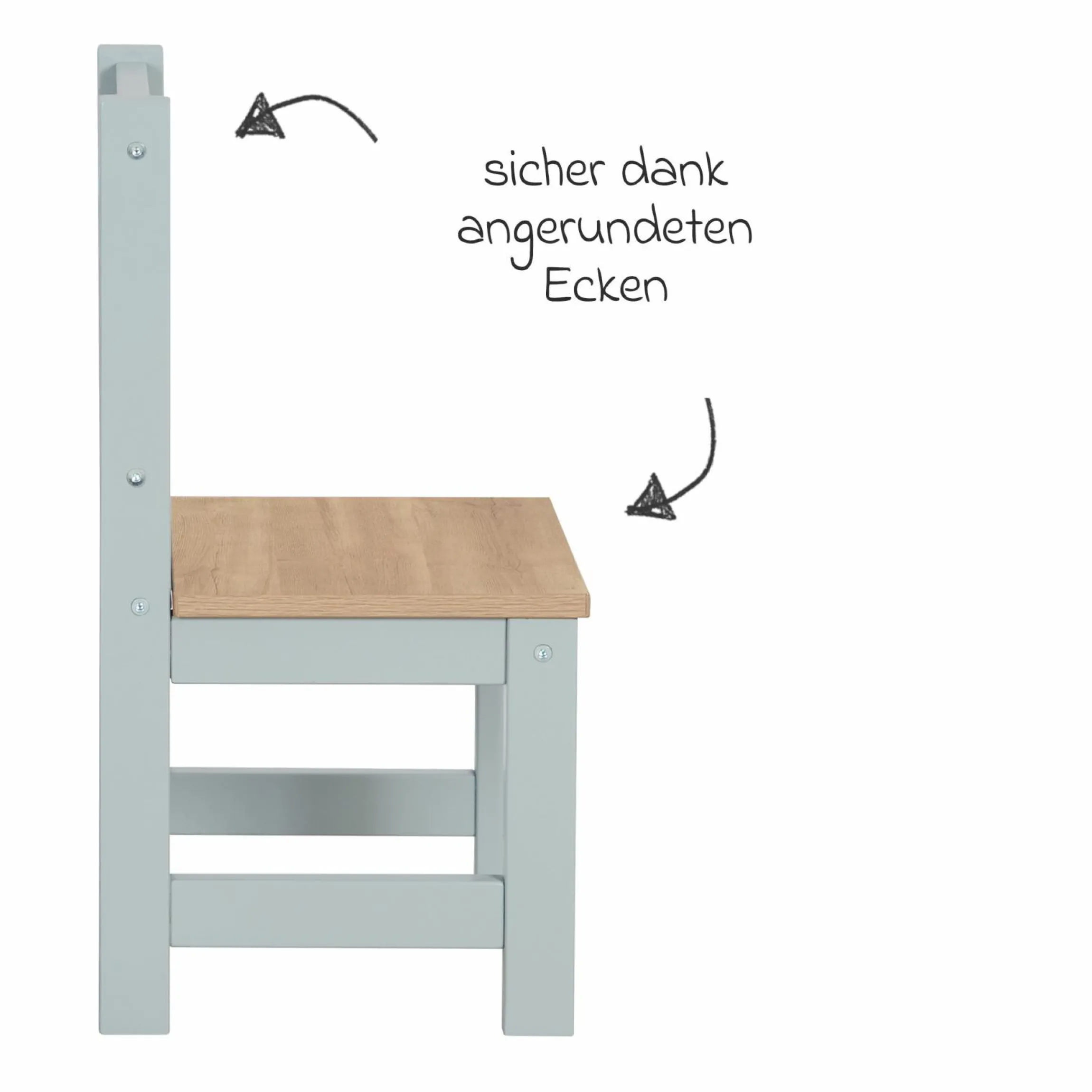 3-tlg. Kindersitzgruppe inkl. 1 Tisch & 2 Stühle - Woody - Natur Taupe
