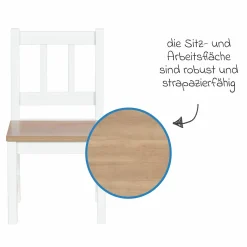 3-tlg. Kindersitzgruppe inkl. 1 Tisch & 2 Stühle - Woody - Natur Weiß