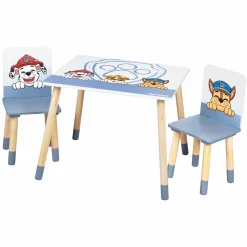 3-tlg. Kindersitzgruppe inkl. 1 Tisch und 2 Stühle - Paw Patrol - Weiß Blau