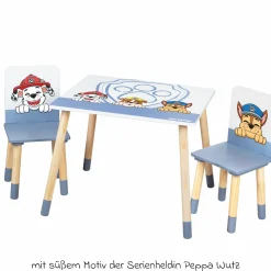 3-tlg. Kindersitzgruppe inkl. 1 Tisch und 2 Stühle - Paw Patrol - Weiß Blau