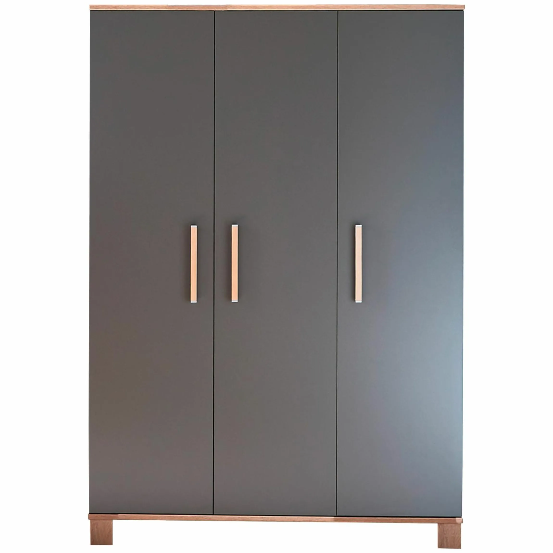 3-tlg Kinderzimmer-Set Cloe mit 3-türigem Schrank, Bett, Wickelkommode mit Wickelaufsatz - Lava Matt / Eiche Sägerau - Kollektion 2024