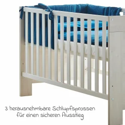 3-tlg Kinderzimmer-Set Til mit 3-türigem Schrank, Bett, extrabreite Wickelkommode mit Wickelaufsatz - Nordic Wood - Kollektion 2024