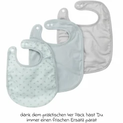 3-tlg. Lätzchen-Set mit Organic Bio-Baumwolle GOTS - Lil Planet - Türkis