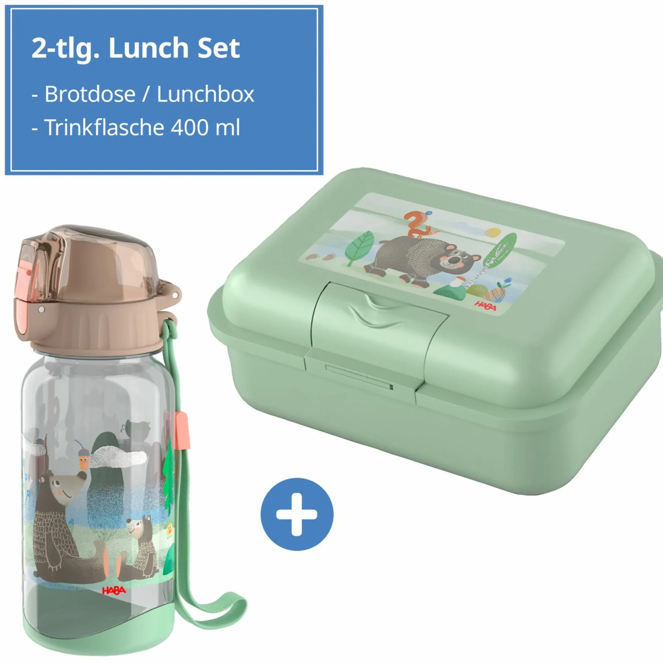 2-tlg, Lunch Set Brotdose & Trinkflasche - Wald
